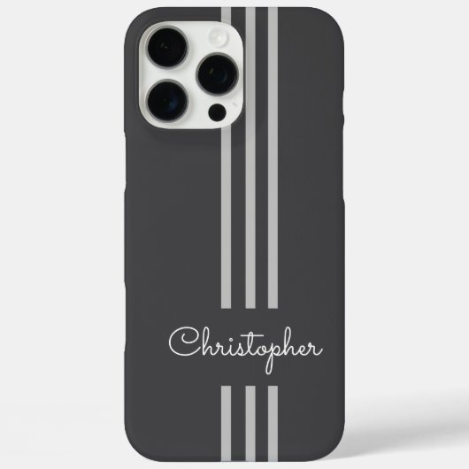 Modern Trendy Racing Stripes monogrammed Case-Mate iPhone Case (Achterkant)