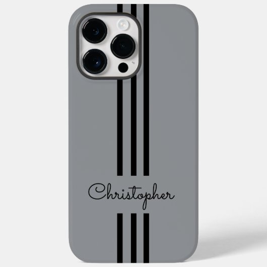 Modern Trendy Racing Stripes monogrammed Case-Mate iPhone Case (Achterkant)