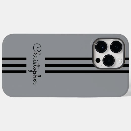 Modern Trendy Racing Stripes monogrammed Case-Mate iPhone Case (Achterkant (horizontaal))