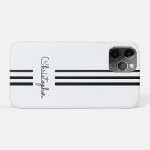 Modern Trendy Racing Stripes monogrammed Case-Mate iPhone Case (Achterkant (horizontaal))