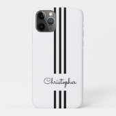 Modern Trendy Racing Stripes monogrammed Case-Mate iPhone Case (Achterkant)