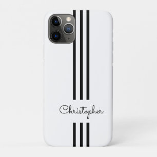 Modern Trendy Racing Stripes monogrammed Case-Mate iPhone Case