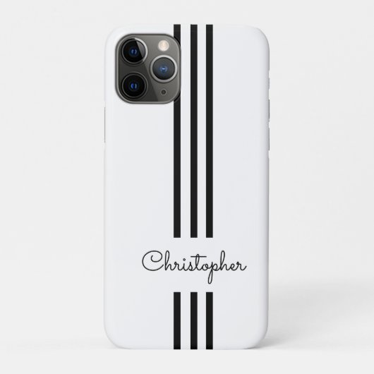 Modern Trendy Racing Stripes monogrammed Case-Mate iPhone Case (Achterkant)