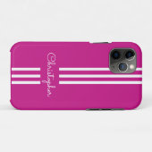 Modern Trendy Racing Stripes monogrammed Case-Mate iPhone Case (Achterkant (horizontaal))