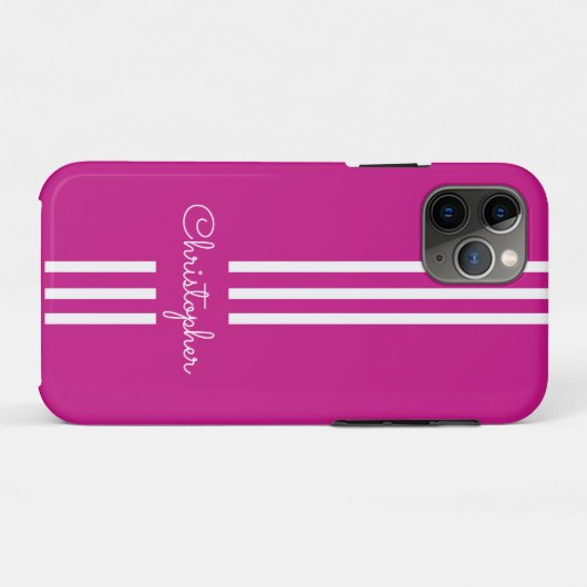 Modern Trendy Racing Stripes monogrammed Case-Mate iPhone Case (Achterkant (horizontaal))