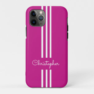 Modern Trendy Racing Stripes monogrammed Case-Mate iPhone Case