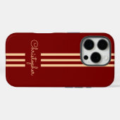 Modern Trendy Racing Stripes monogrammed Case-Mate iPhone Case (Achterkant (horizontaal))