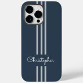 Modern Trendy Racing Stripes monogrammed Case-Mate iPhone Case (Achterkant)