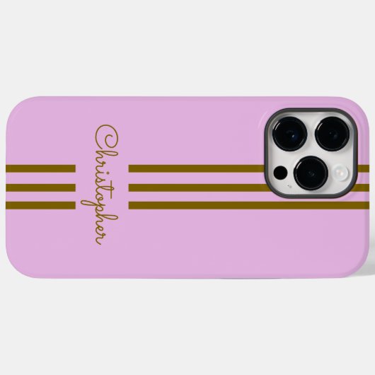 Modern Trendy Racing Stripes monogrammed Case-Mate iPhone Case (Achterkant (horizontaal))
