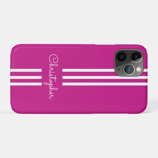 Modern Trendy Racing Stripes monogrammed Case-Mate iPhone Case (Achterkant (horizontaal))