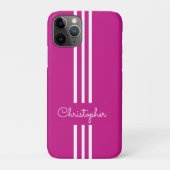 Modern Trendy Racing Stripes monogrammed Case-Mate iPhone Case (Achterkant)