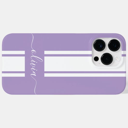 Modern Trendy Racing Stripes monogrammed Case-Mate iPhone Case (Achterkant (horizontaal))