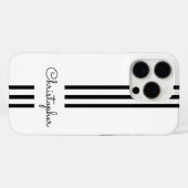 Modern Trendy Racing Stripes monogrammed Case-Mate iPhone Case (Achterkant (horizontaal))
