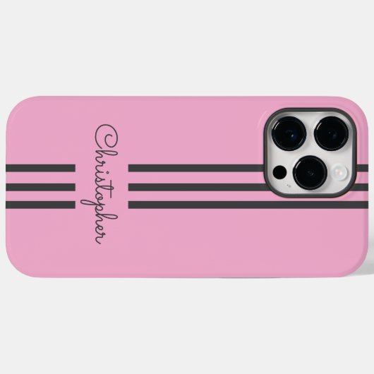 Modern Trendy Racing Stripes monogrammed Case-Mate iPhone Case (Achterkant (horizontaal))
