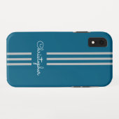 Modern Trendy Racing Stripes monogrammed Case-Mate iPhone Case (Achterkant (horizontaal))