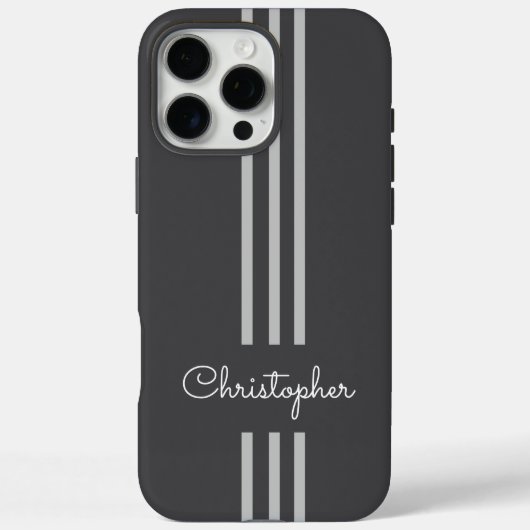 Modern Trendy Racing Stripes monogrammed Case-Mate iPhone Case (Achterkant)