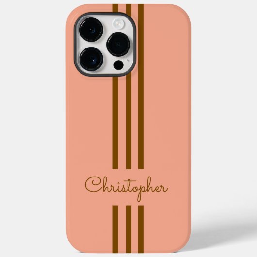 Modern Trendy Racing Stripes monogrammed Case-Mate iPhone Case (Achterkant)