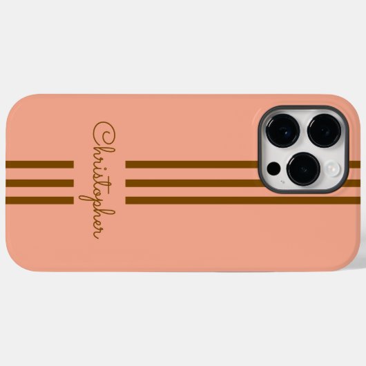 Modern Trendy Racing Stripes monogrammed Case-Mate iPhone Case (Achterkant (horizontaal))