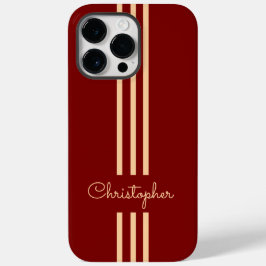 Modern Trendy Racing Stripes monogrammed Case-Mate iPhone 14 Pro Max Hoesje