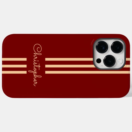 Modern Trendy Racing Stripes monogrammed Case-Mate iPhone Case (Achterkant (horizontaal))