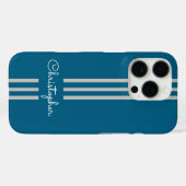 Modern Trendy Racing Stripes monogrammed Case-Mate iPhone Case (Achterkant (horizontaal))