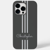 Modern Trendy Racing Stripes monogrammed Case-Mate iPhone Case (Achterkant)