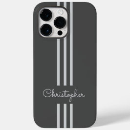 Modern Trendy Racing Stripes monogrammed Case-Mate iPhone 14 Pro Max Hoesje
