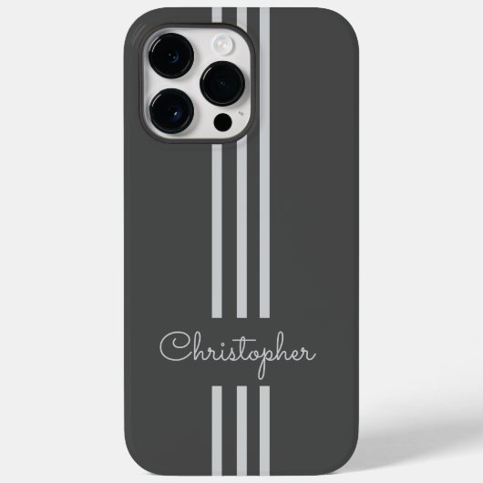 Modern Trendy Racing Stripes monogrammed Case-Mate iPhone Case (Achterkant)