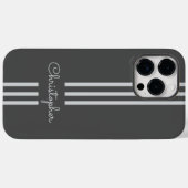 Modern Trendy Racing Stripes monogrammed Case-Mate iPhone Case (Achterkant (horizontaal))