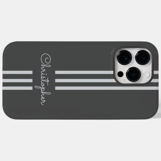 Modern Trendy Racing Stripes monogrammed Case-Mate iPhone Case (Achterkant (horizontaal))