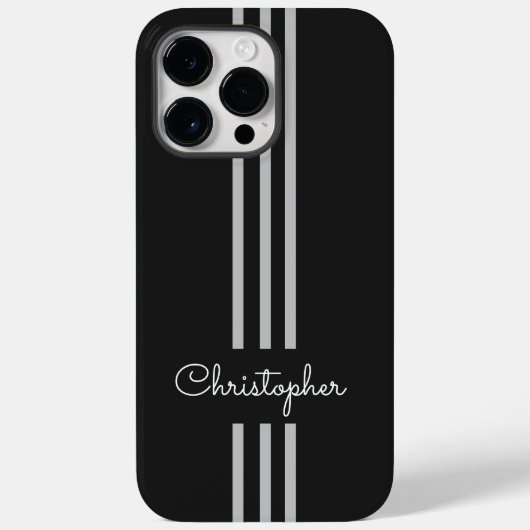Modern Trendy Racing Stripes monogrammed Case-Mate iPhone Case (Achterkant)