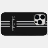 Modern Trendy Racing Stripes monogrammed Case-Mate iPhone Case (Achterkant (horizontaal))