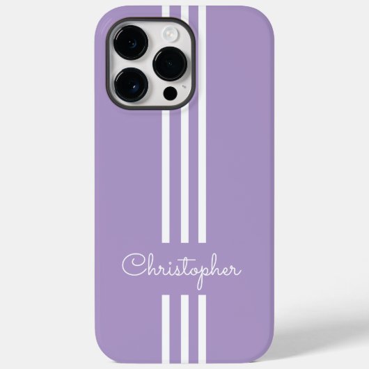 Modern Trendy Racing Stripes monogrammed Case-Mate iPhone Case (Achterkant)