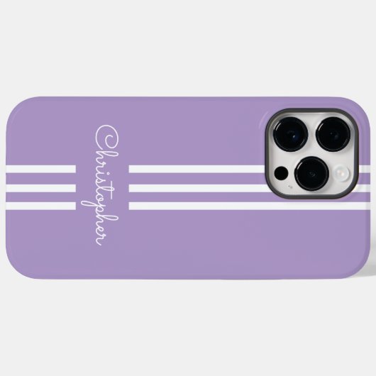 Modern Trendy Racing Stripes monogrammed Case-Mate iPhone Case (Achterkant (horizontaal))