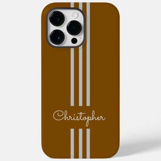 Modern Trendy Racing Stripes monogrammed Case-Mate iPhone Case (Achterkant)
