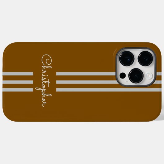 Modern Trendy Racing Stripes monogrammed Case-Mate iPhone Case (Achterkant (horizontaal))