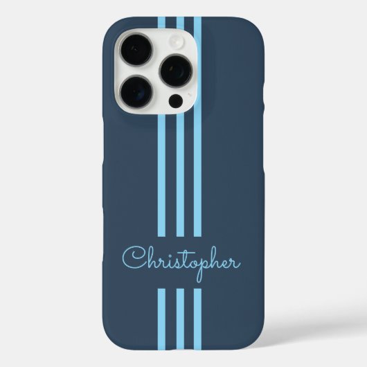 Modern Trendy Racing Stripes monogrammed Case-Mate iPhone Case (Achterkant)