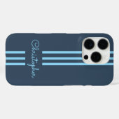 Modern Trendy Racing Stripes monogrammed Case-Mate iPhone Case (Achterkant (horizontaal))