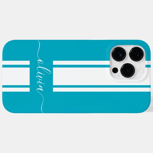 Modern Trendy Racing Stripes monogrammed Case-Mate iPhone Case (Achterkant (horizontaal))