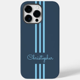 Modern Trendy Racing Stripes monogrammed Case-Mate iPhone 14 Pro Max Hoesje