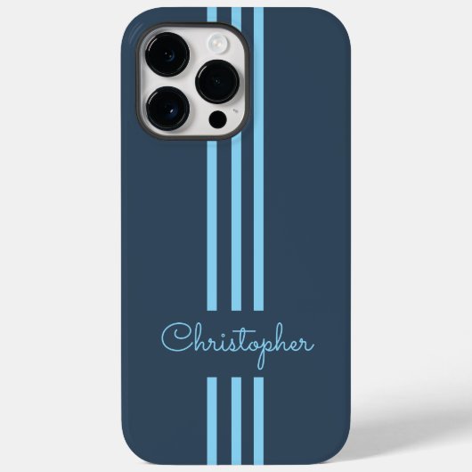 Modern Trendy Racing Stripes monogrammed Case-Mate iPhone Case (Achterkant)