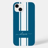 Modern Trendy Racing Stripes monogrammed Case-Mate iPhone Case (Achterkant)