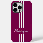 Modern Trendy Racing Stripes monogrammed Case-Mate iPhone Case (Achterkant)