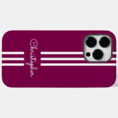 Modern Trendy Racing Stripes monogrammed Case-Mate iPhone Case (Achterkant (horizontaal))