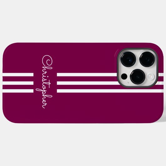 Modern Trendy Racing Stripes monogrammed Case-Mate iPhone Case (Achterkant (horizontaal))