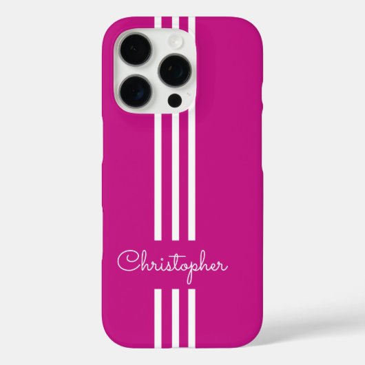 Modern Trendy Racing Stripes monogrammed Case-Mate iPhone Case (Achterkant)