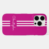 Modern Trendy Racing Stripes monogrammed Case-Mate iPhone Case (Achterkant (horizontaal))