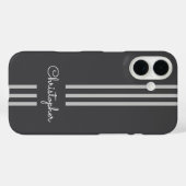 Modern Trendy Racing Stripes monogrammed Case-Mate iPhone Case (Achterkant (horizontaal))