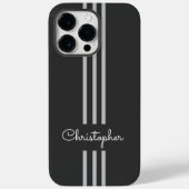 Modern Trendy Racing Stripes monogrammed Case-Mate iPhone Case (Achterkant)