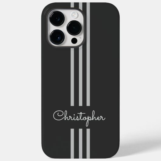 Modern Trendy Racing Stripes monogrammed Case-Mate iPhone Case (Achterkant)